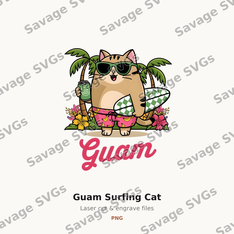 Guam Surfing Cat