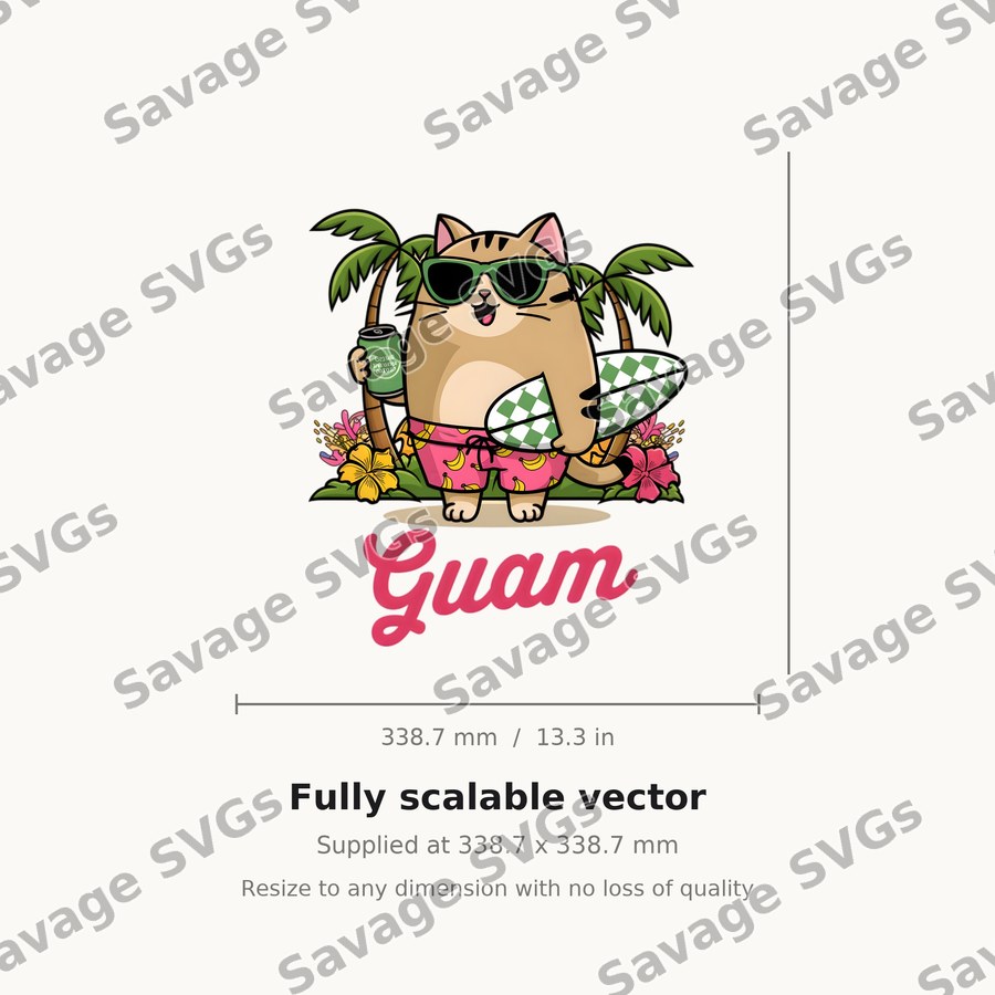 Guam Surfing Cat