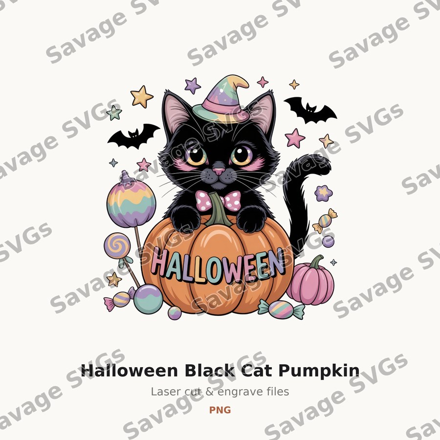 Halloween Black Cat Pumpkin