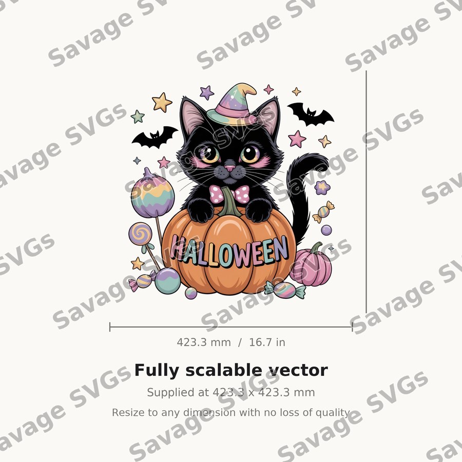 Halloween Black Cat Pumpkin