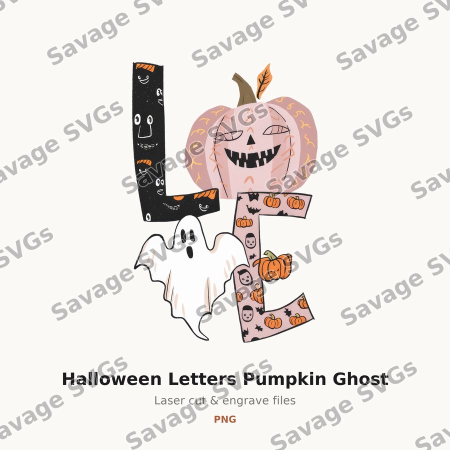Halloween Letters Pumpkin Ghost
