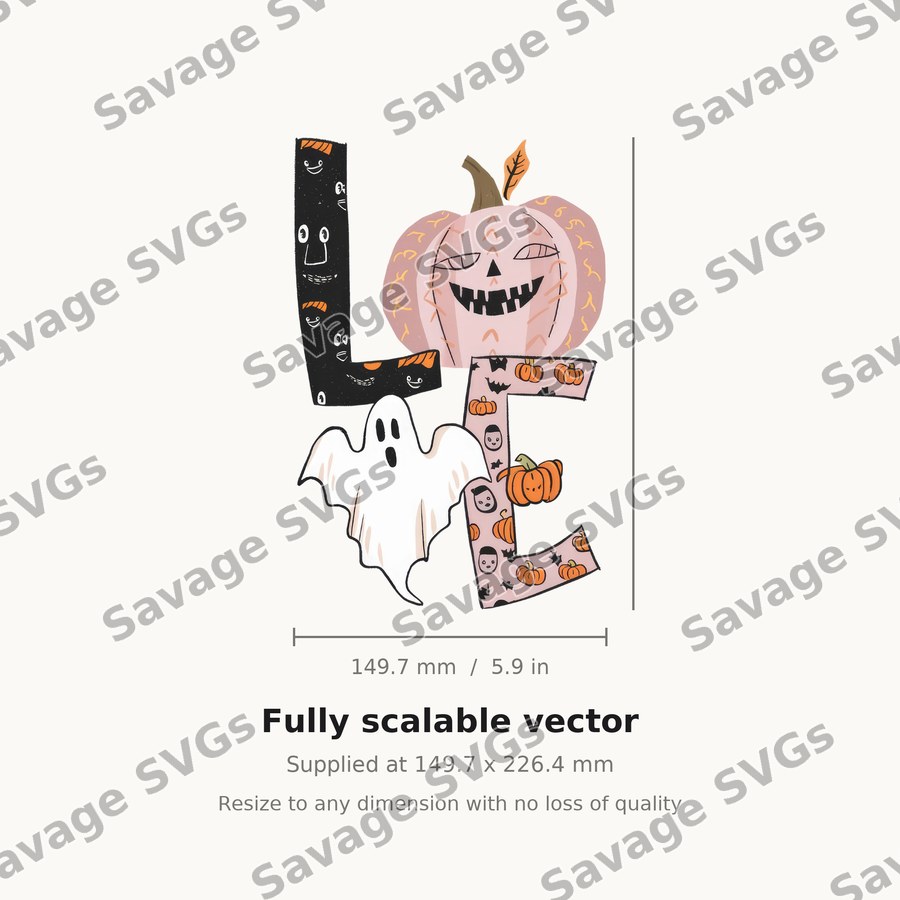 Halloween Letters Pumpkin Ghost