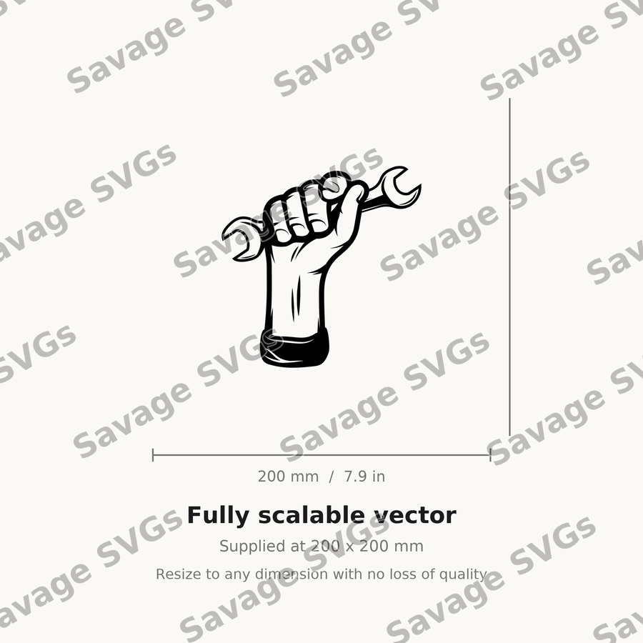 Hand Holding Wrench