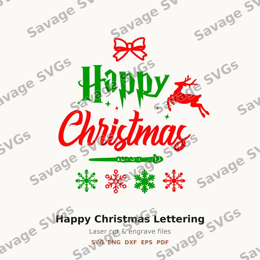 Happy Christmas Lettering