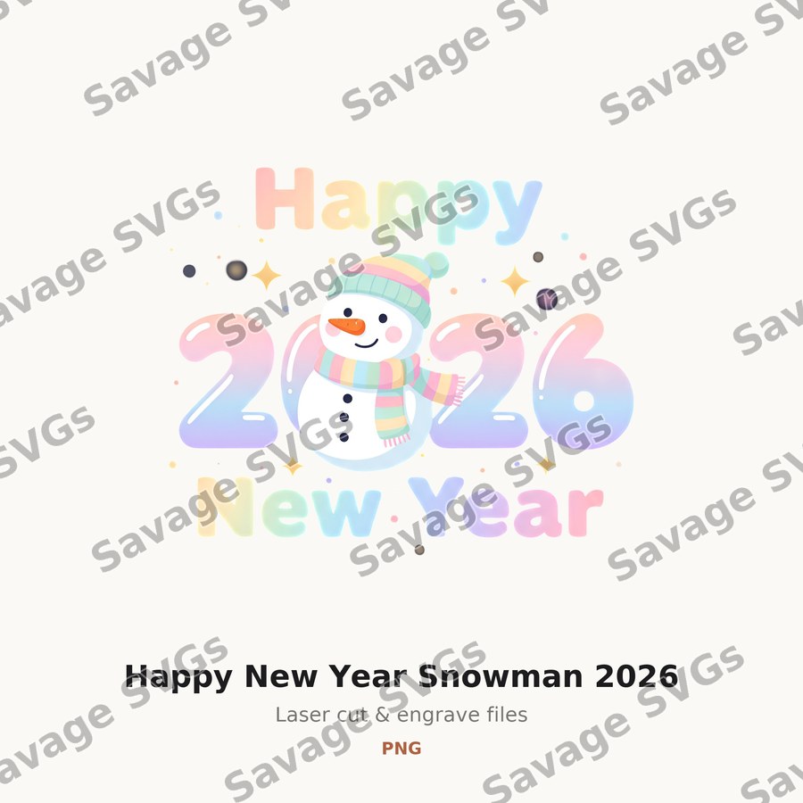 Happy New Year Snowman 2026