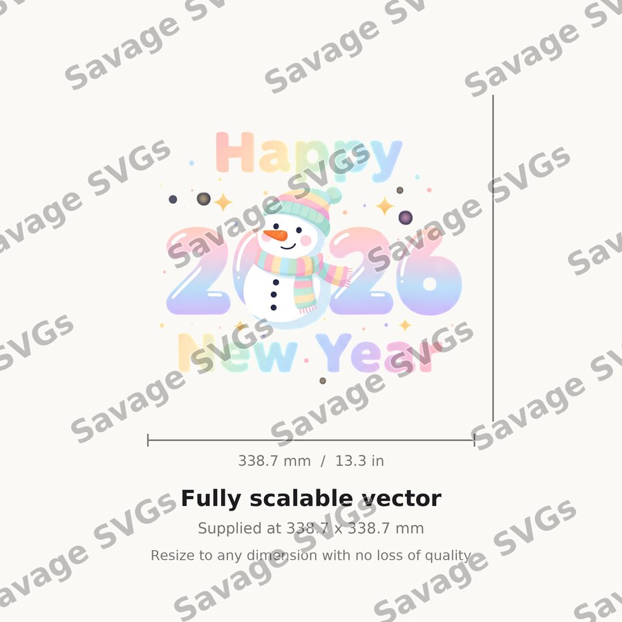 Happy New Year Snowman 2026