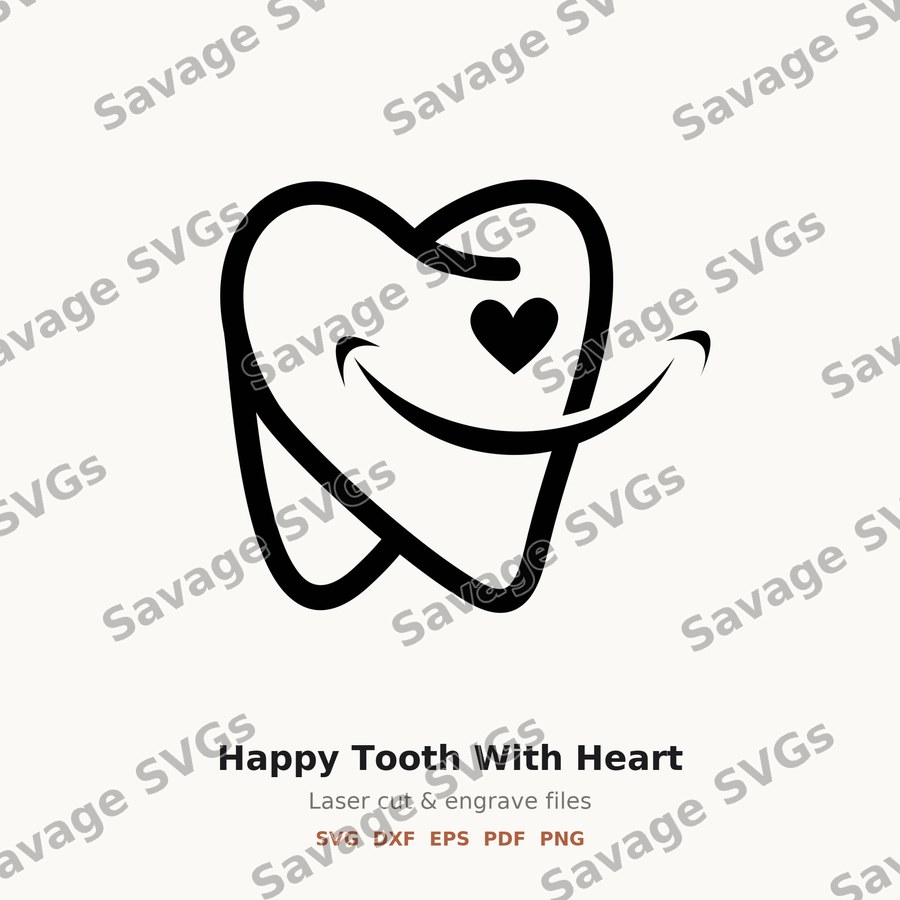 Happy Tooth With Heart