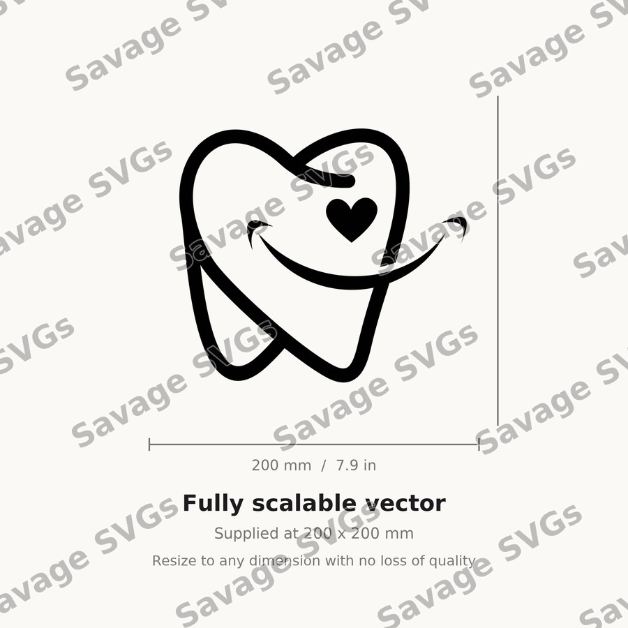 Happy Tooth With Heart