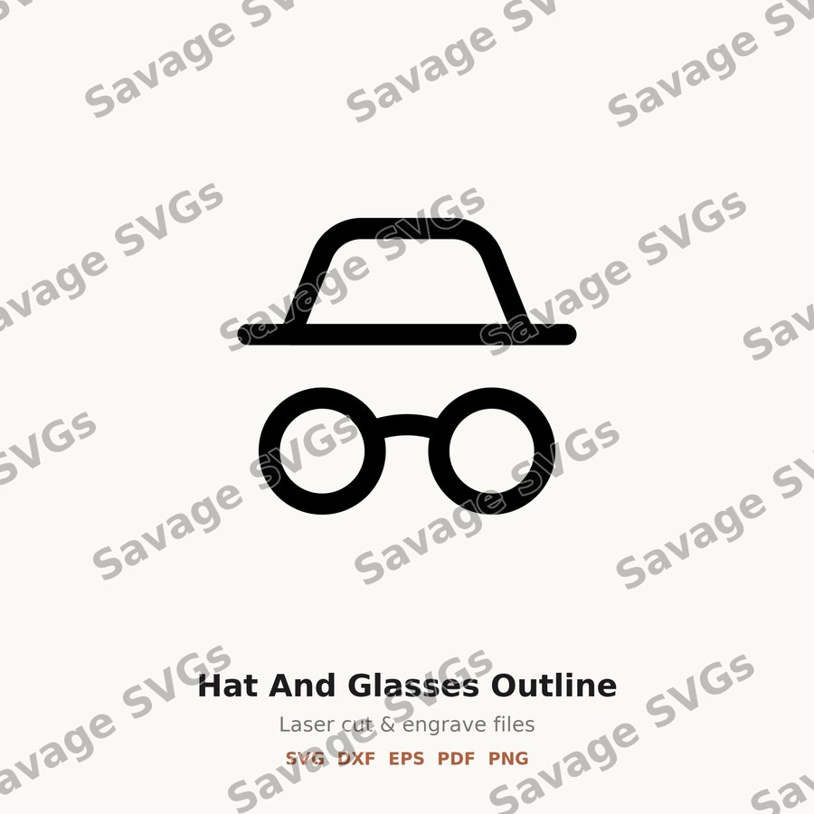 Hat And Glasses Outline