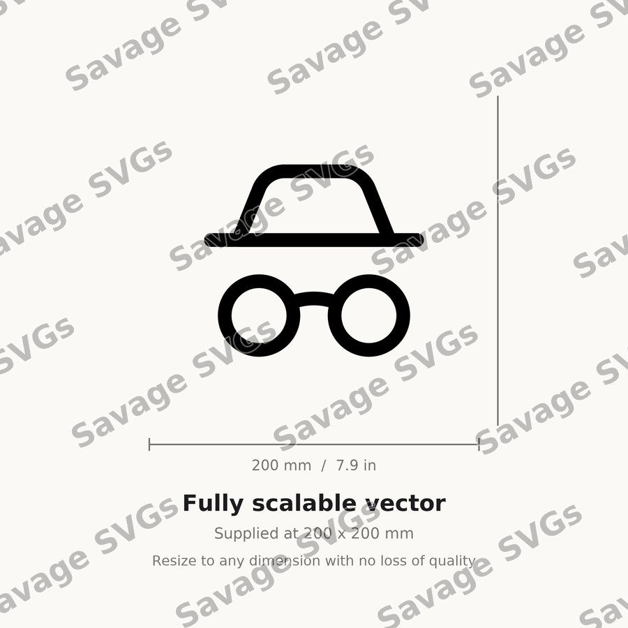 Hat And Glasses Outline
