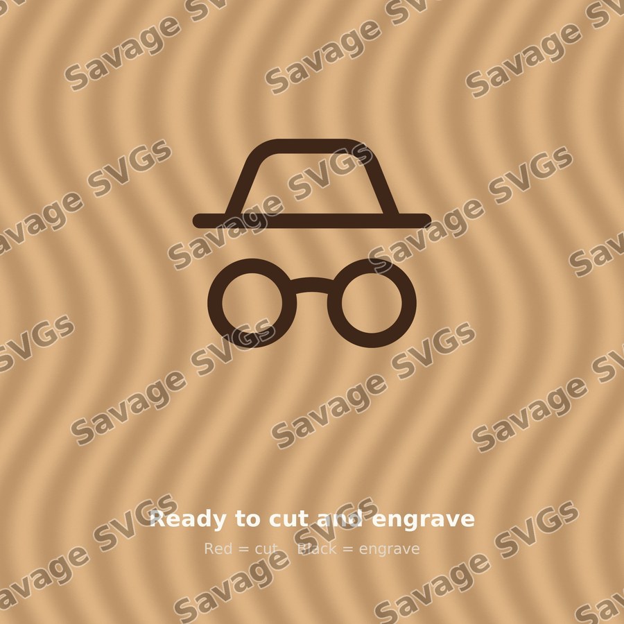 Hat And Glasses Outline