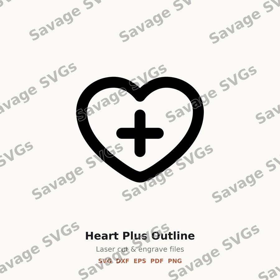 Heart Plus Outline