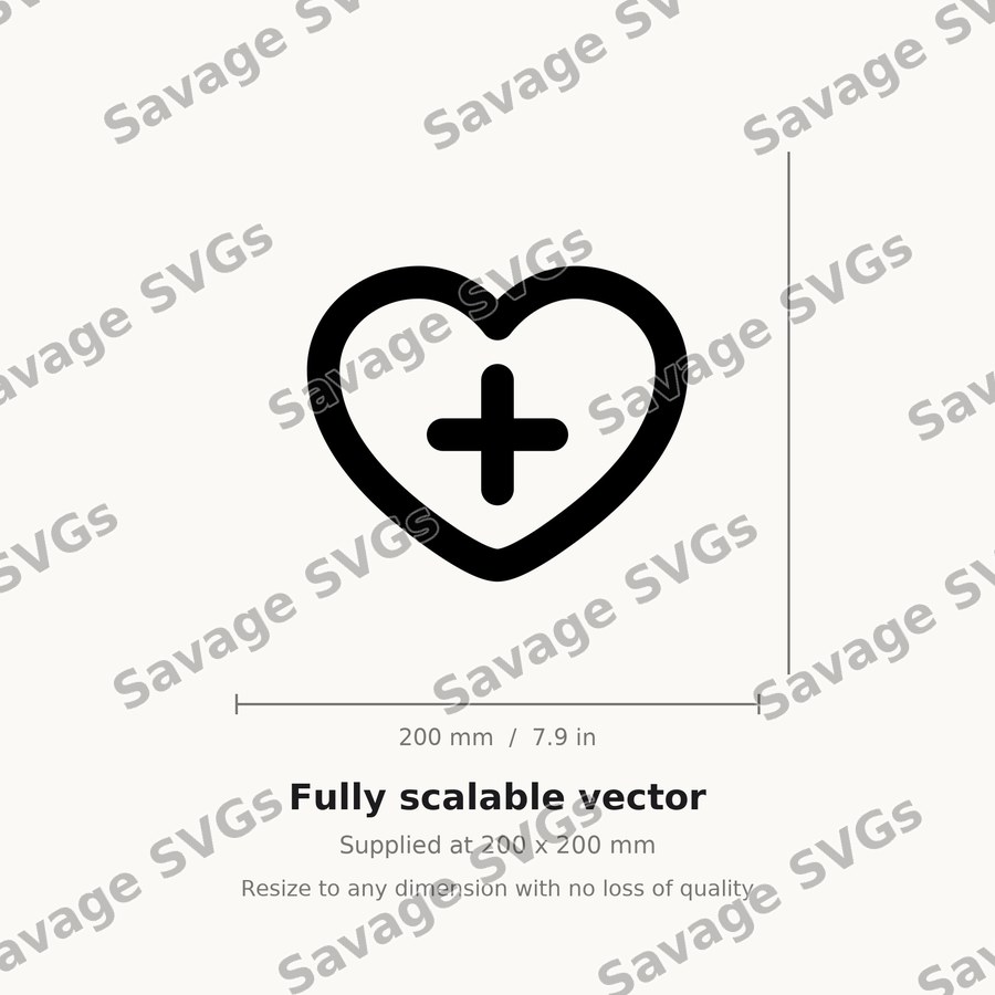 Heart Plus Outline