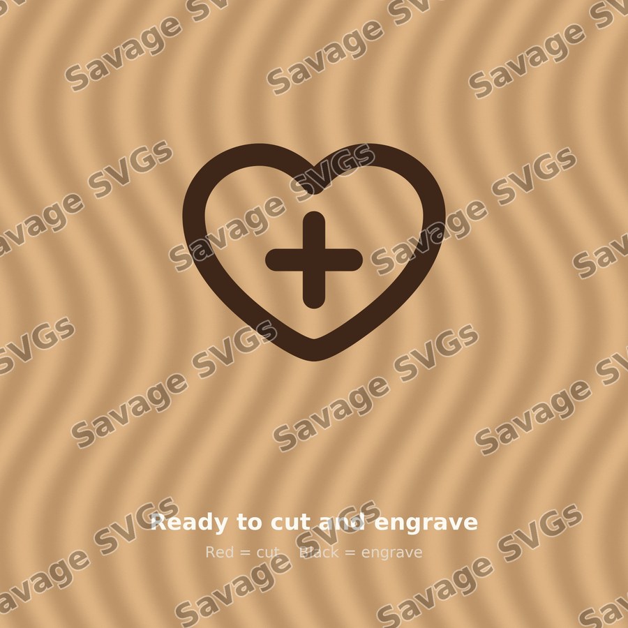 Heart Plus Outline