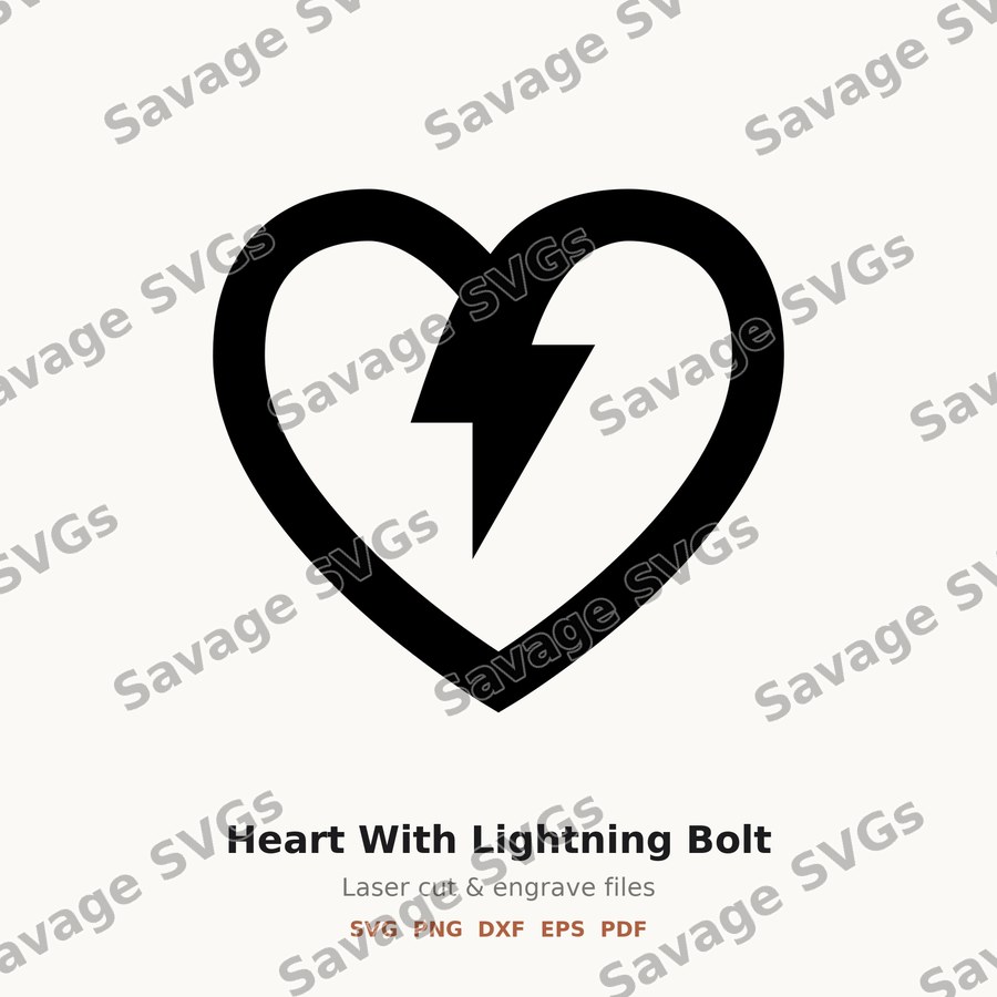 Heart With Lightning Bolt