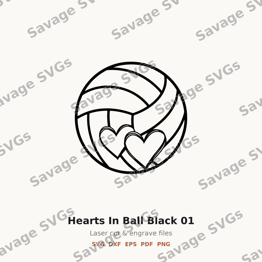Hearts In Ball Black 01