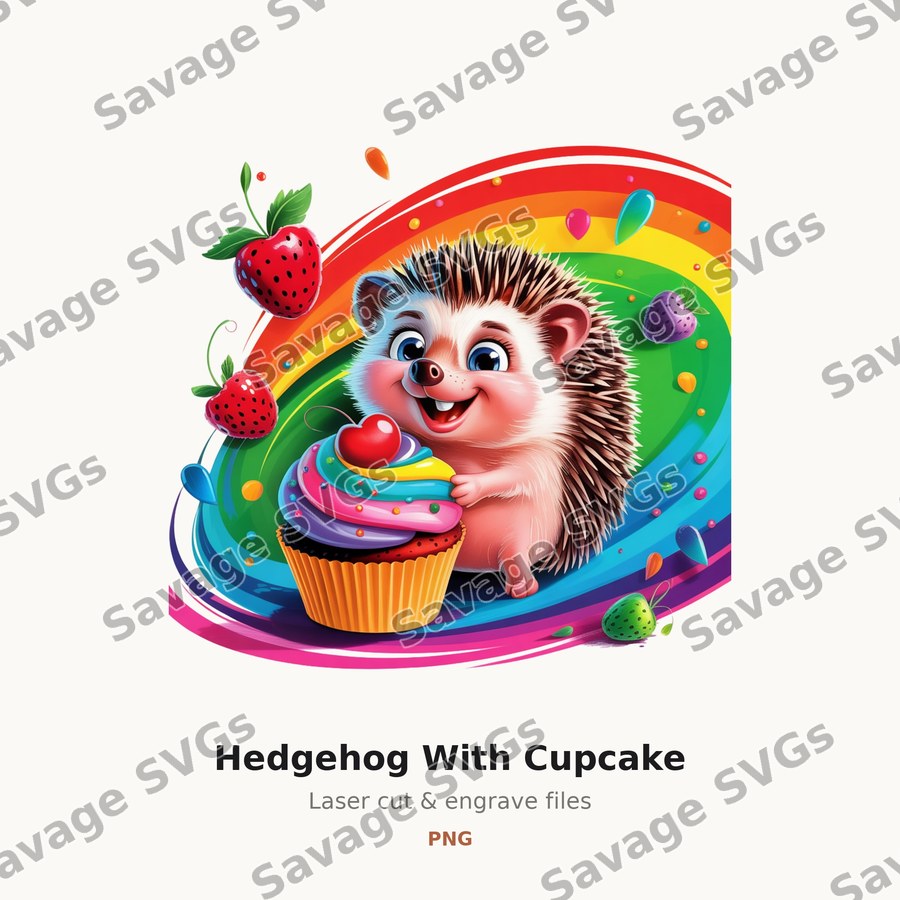 Hedgehog With Cupcake