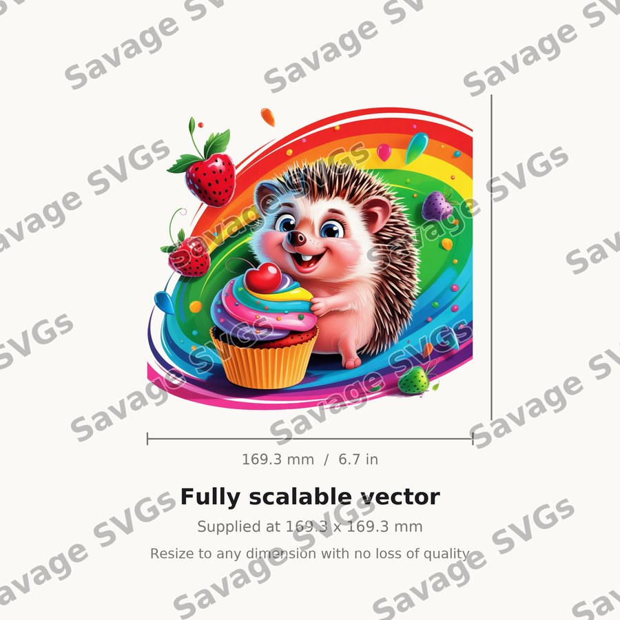 Hedgehog With Cupcake