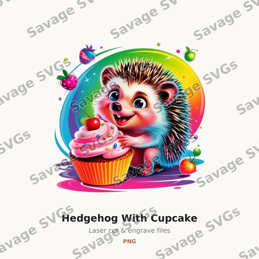 Hedgehog With Cupcake