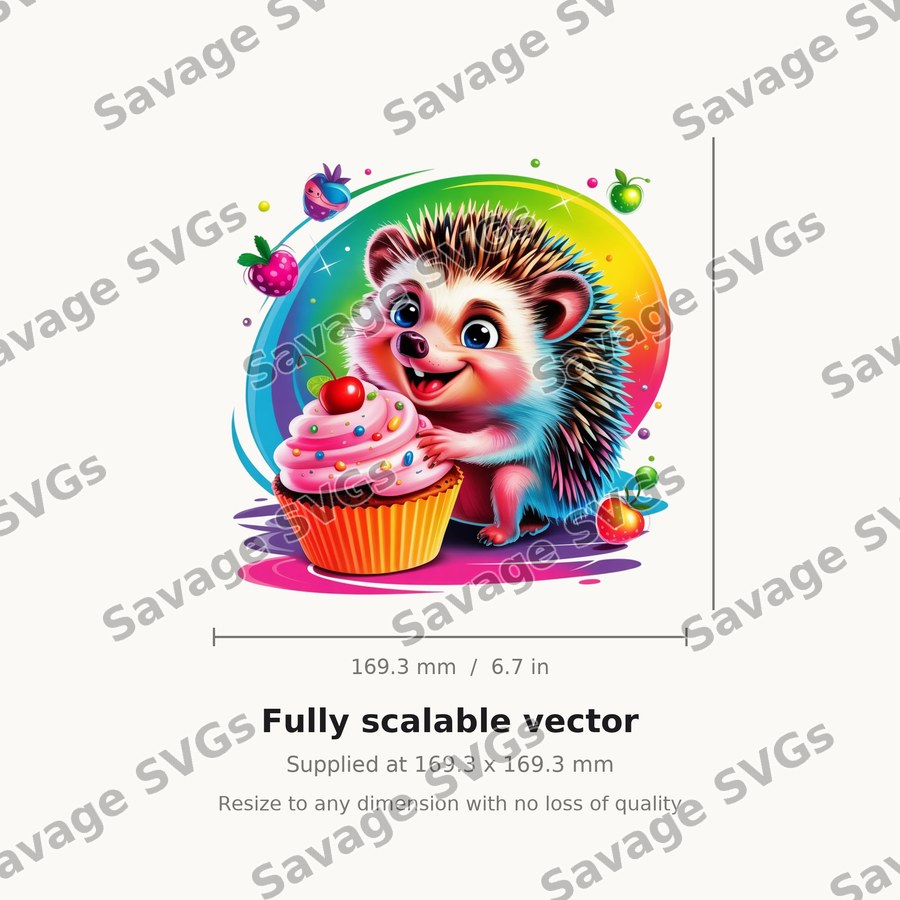 Hedgehog With Cupcake
