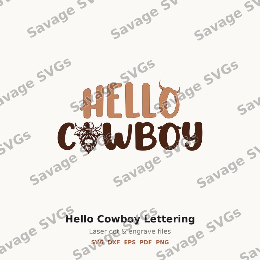 Hello Cowboy Lettering