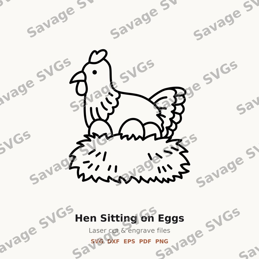 Hen Sitting on Eggs