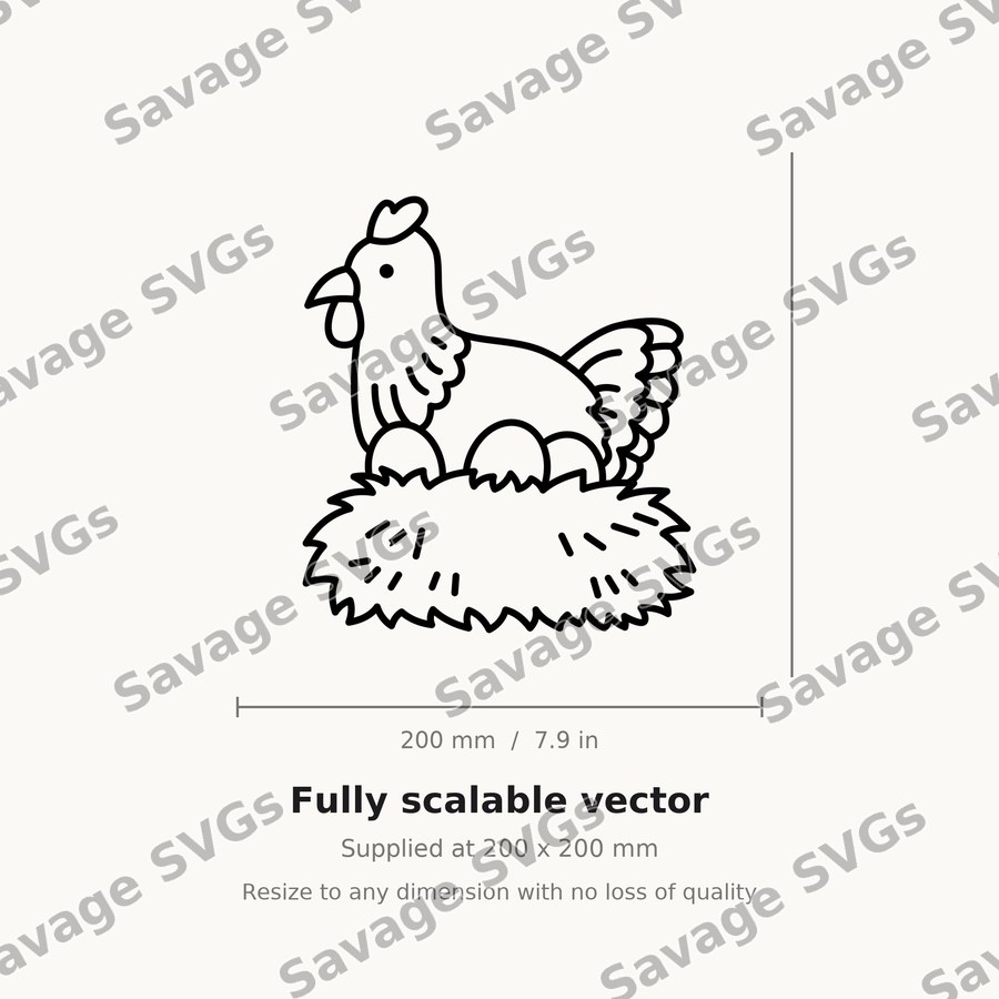 Hen Sitting on Eggs