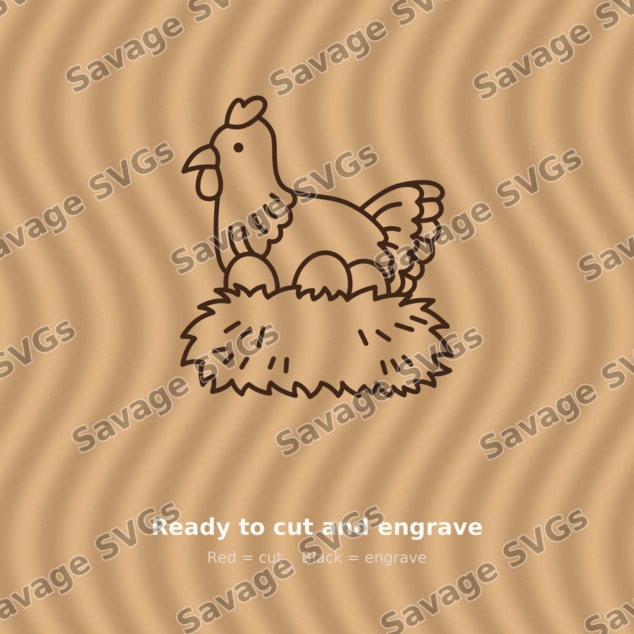 Hen Sitting on Eggs
