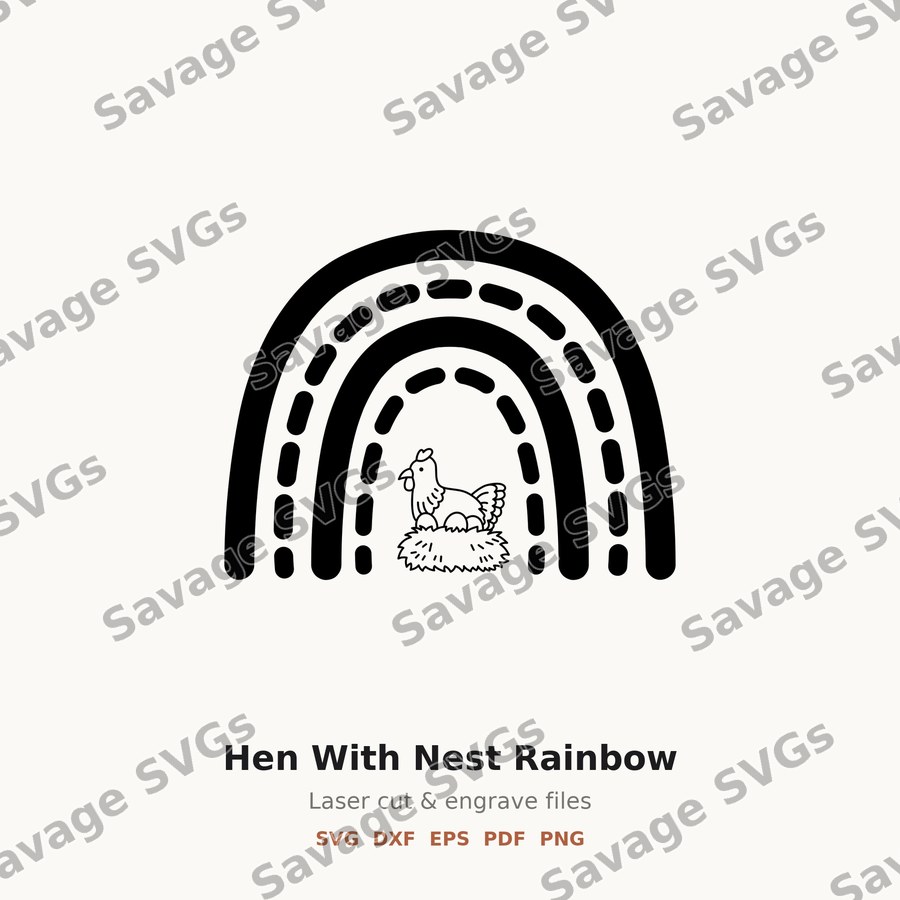 Hen With Nest Rainbow