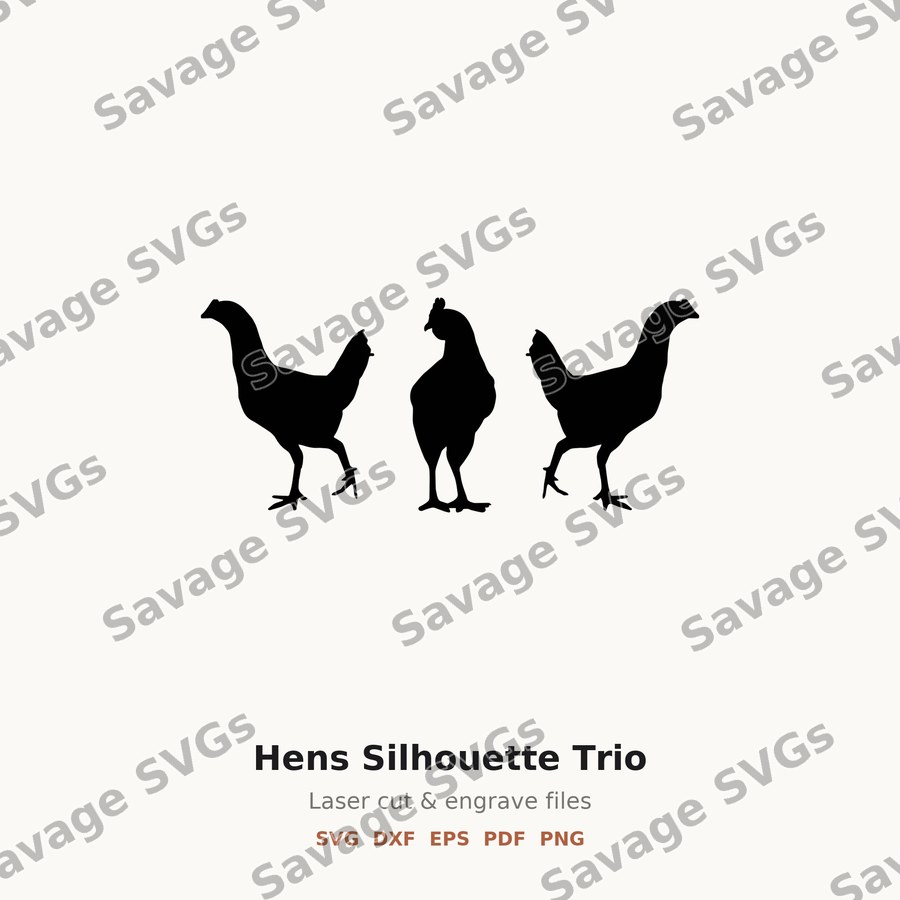 Hens Silhouette Trio