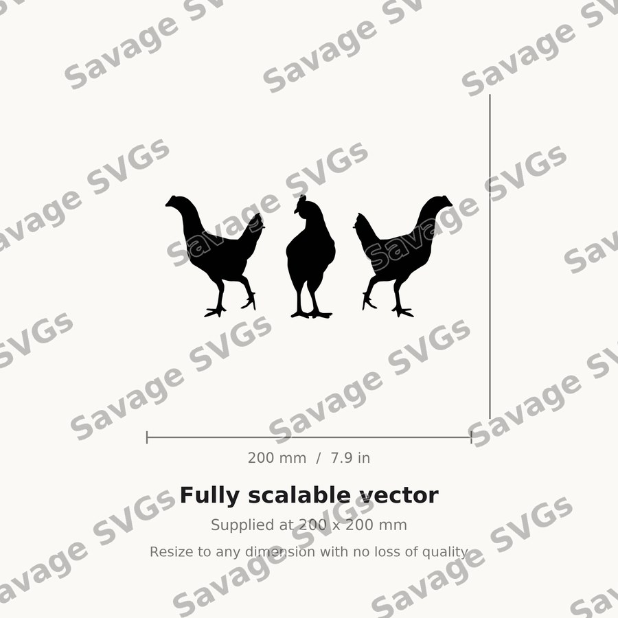 Hens Silhouette Trio