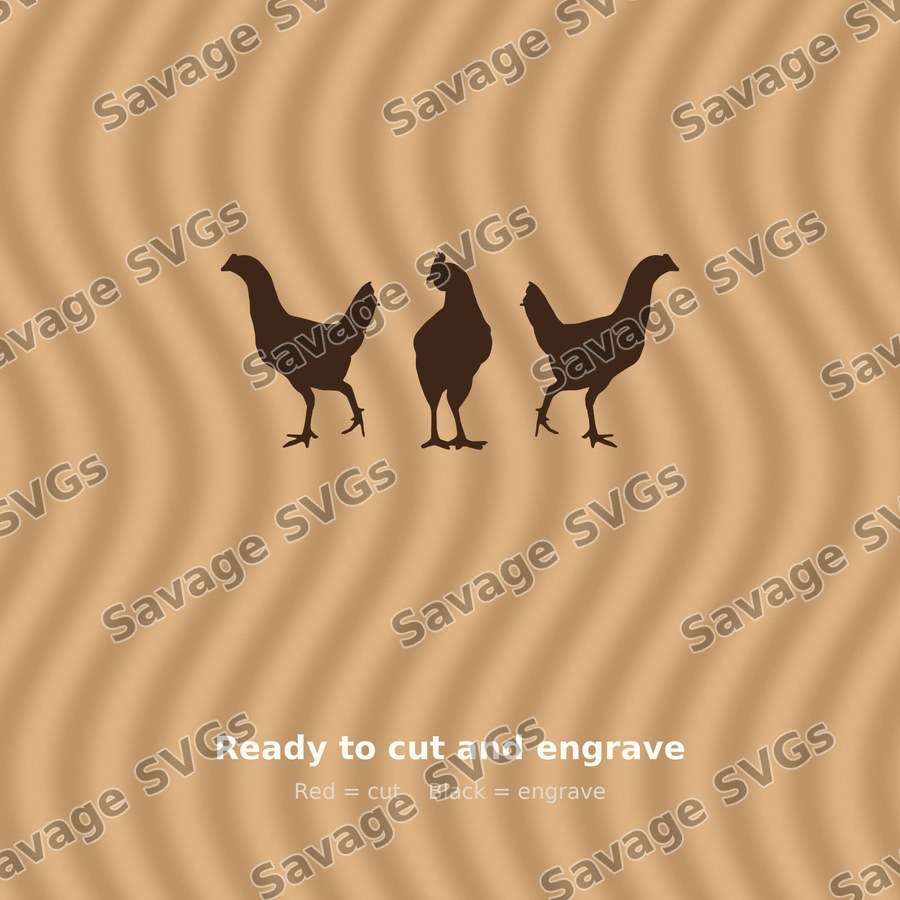 Hens Silhouette Trio