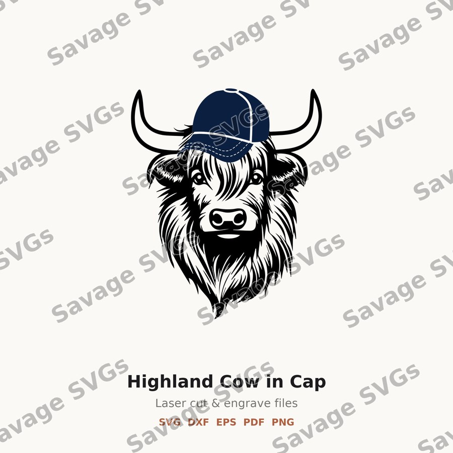 Highland Cow in Cap