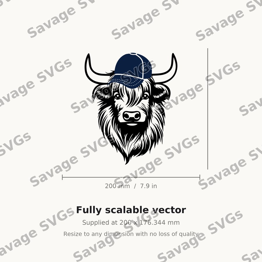 Highland Cow in Cap