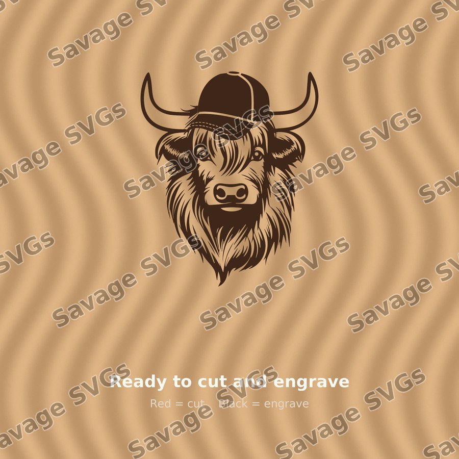 Highland Cow in Cap