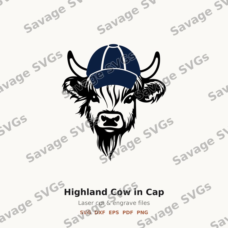 Highland Cow in Cap