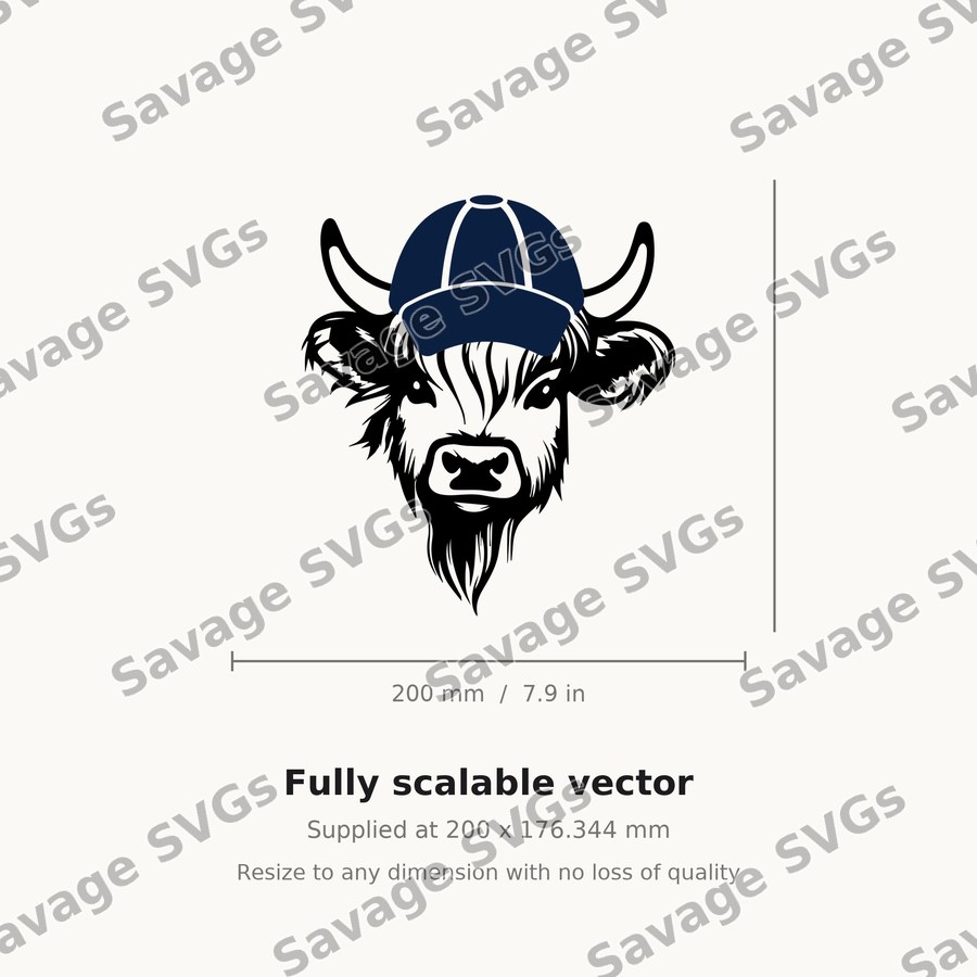 Highland Cow in Cap