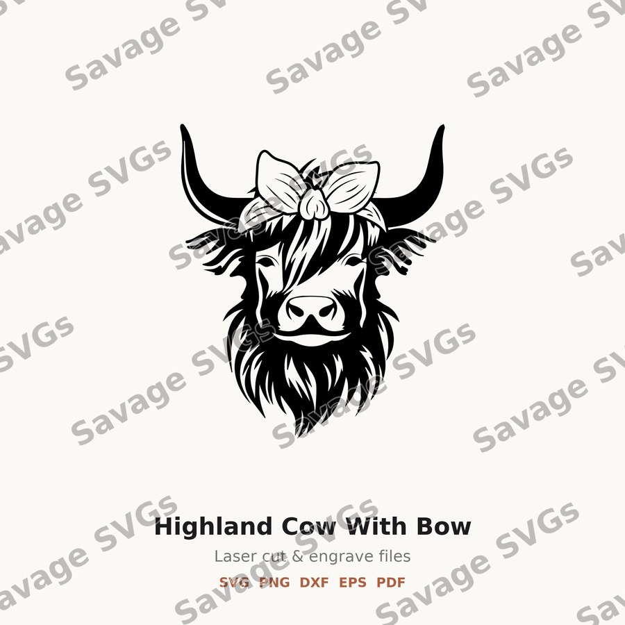 Highland Cow With Bow