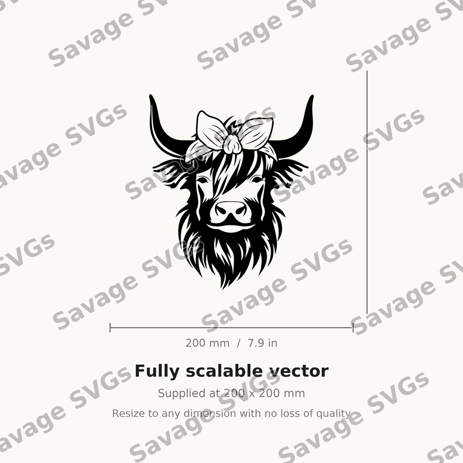 Highland Cow With Bow