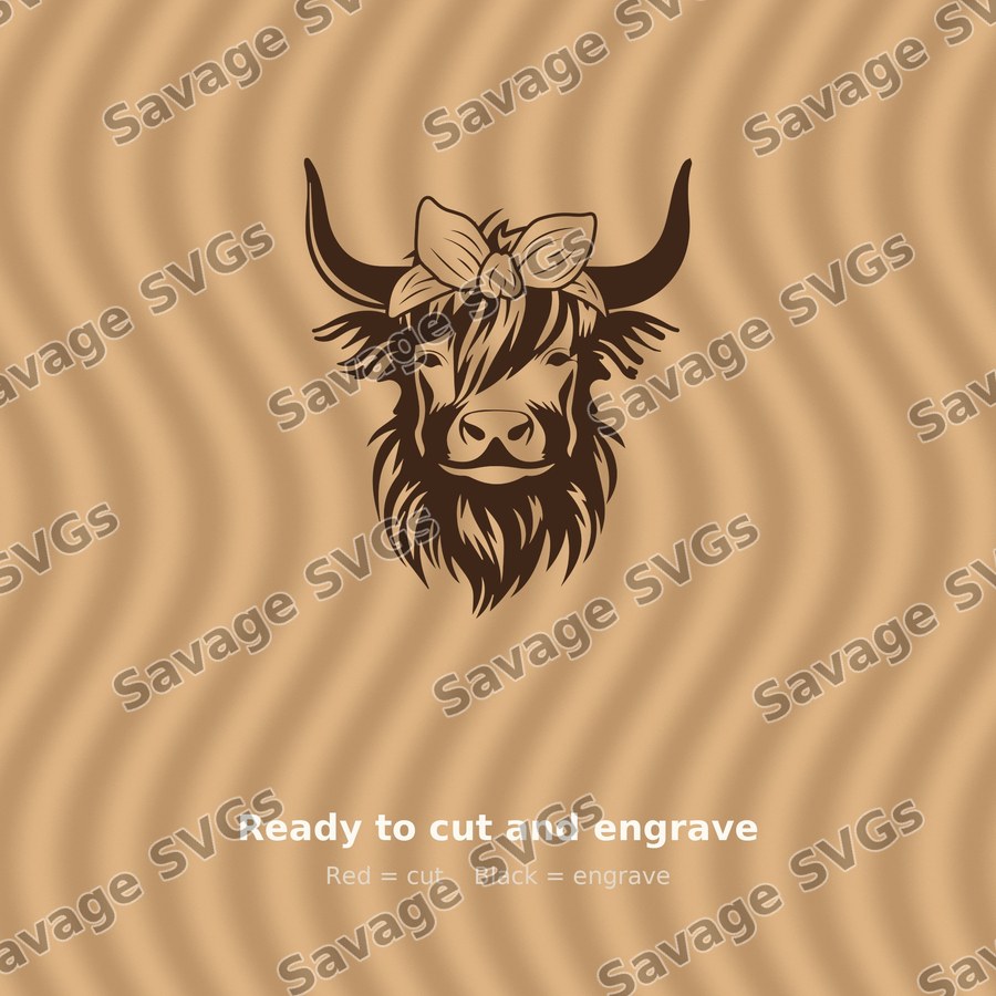 Highland Cow With Bow