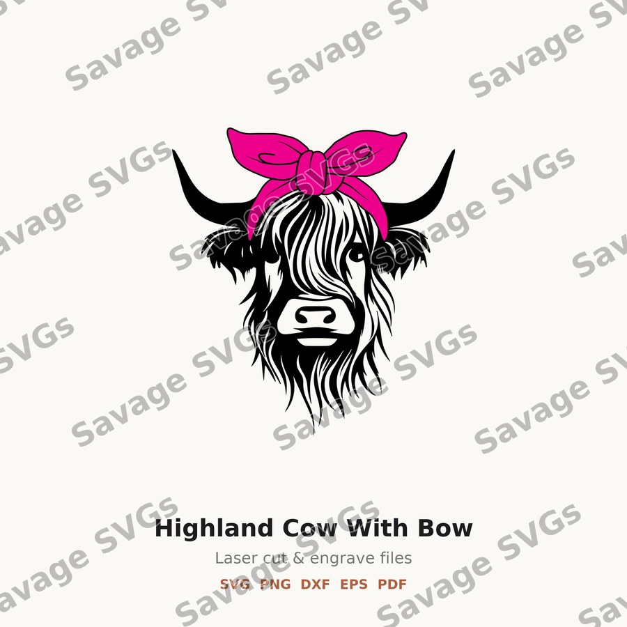 Highland Cow With Bow