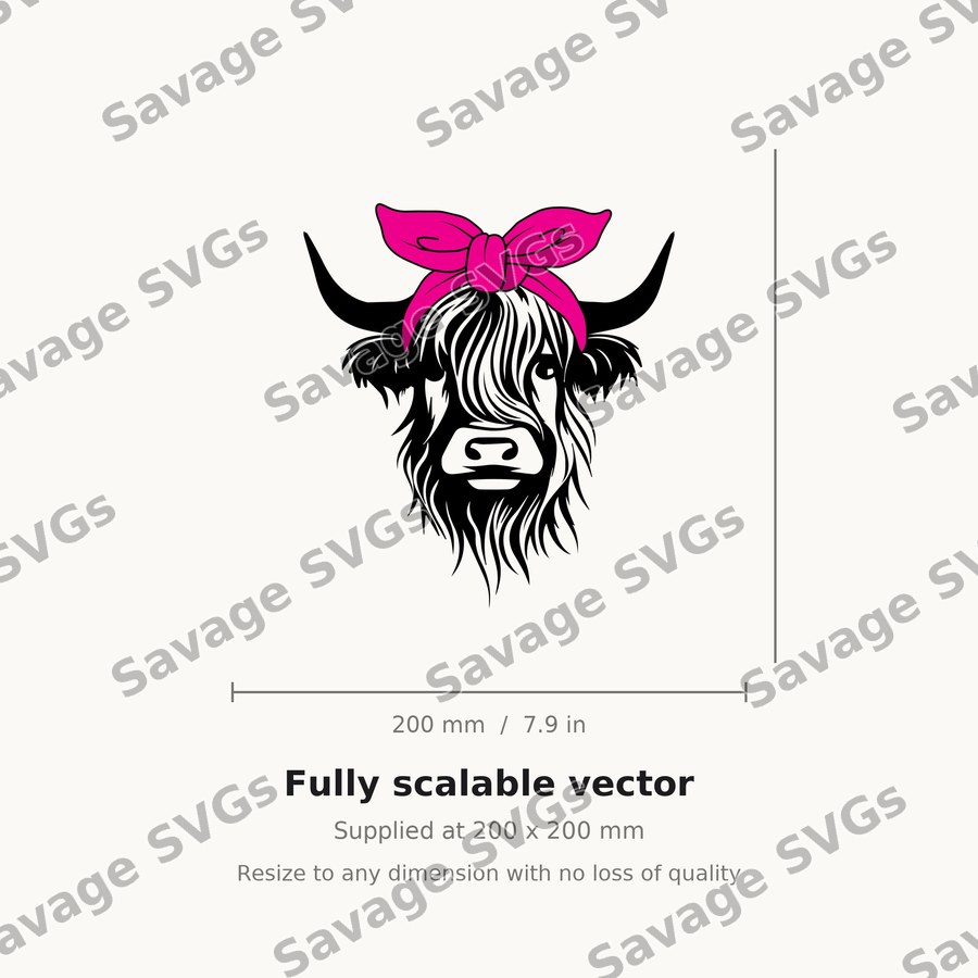 Highland Cow With Bow