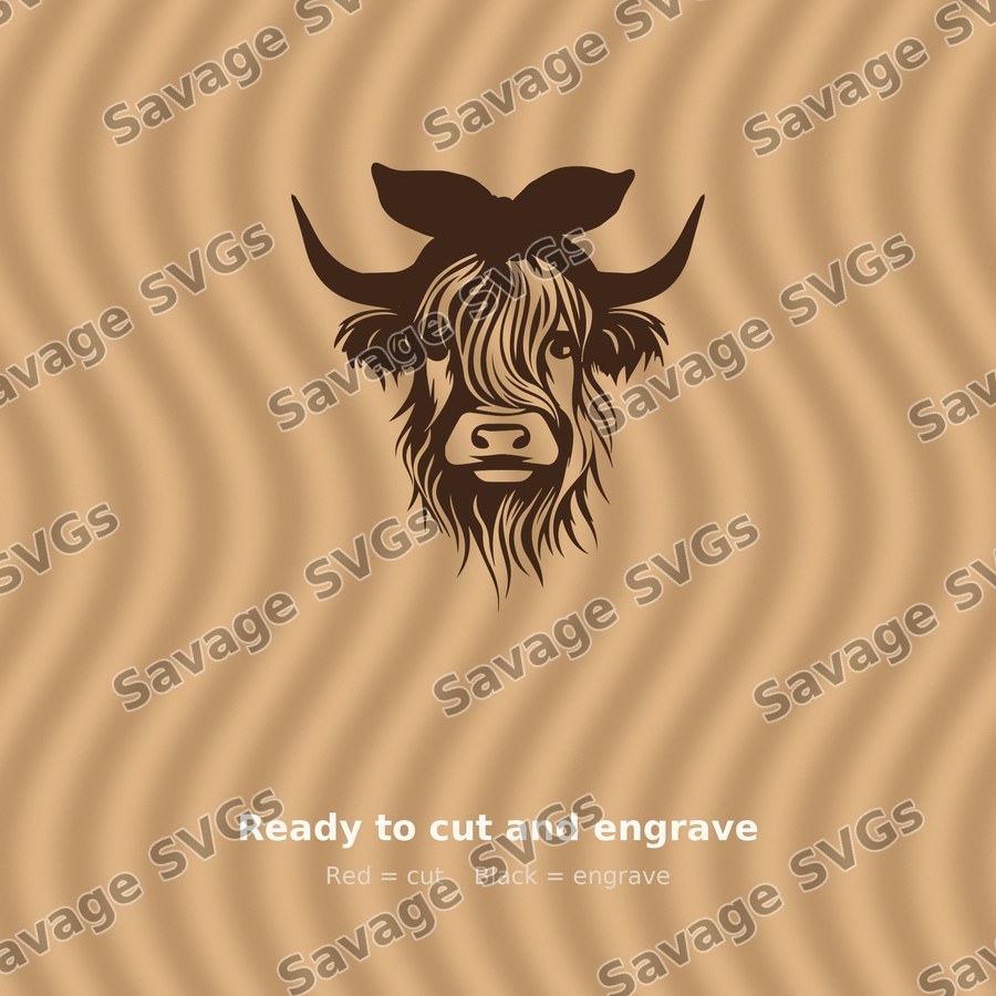 Highland Cow With Bow