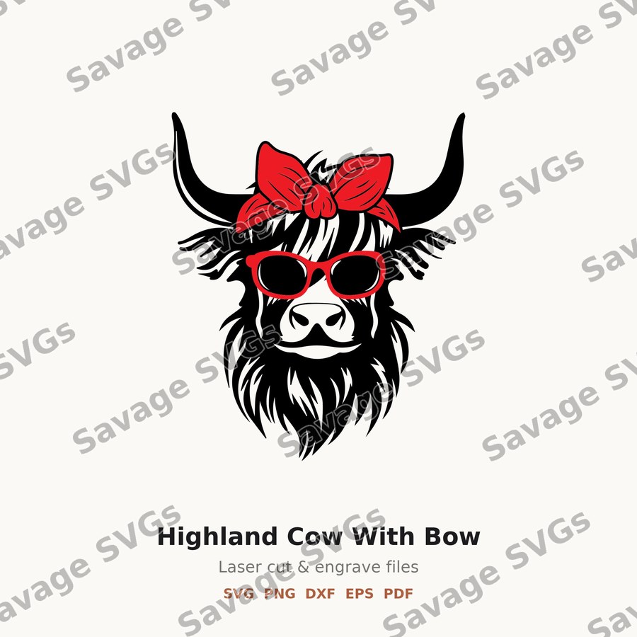 Highland Cow With Bow