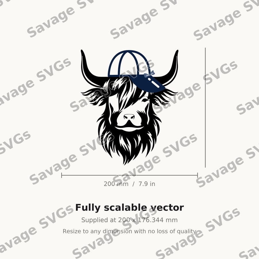 Highland Cow With Cap