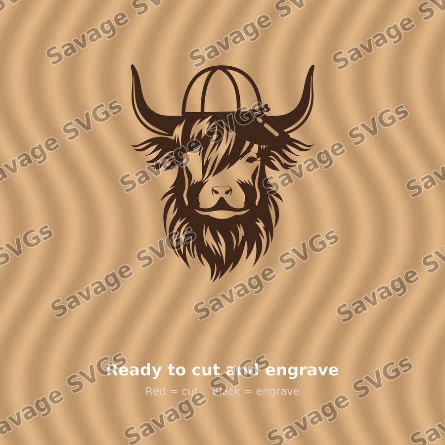 Highland Cow With Cap