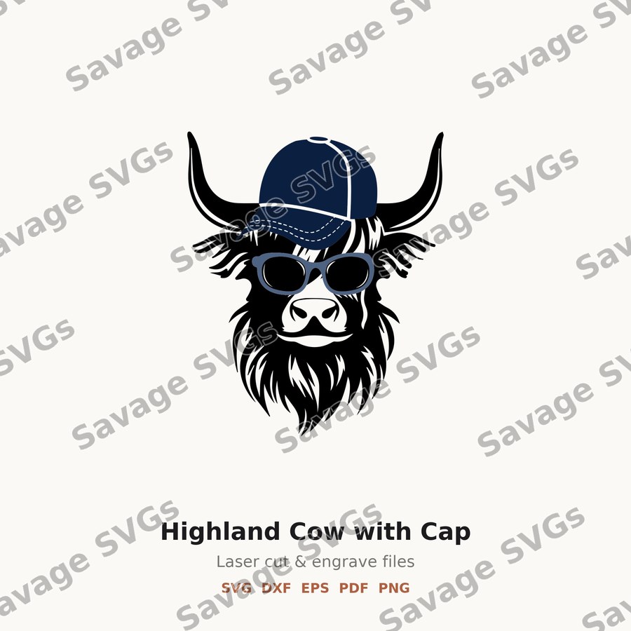 Highland Cow with Cap