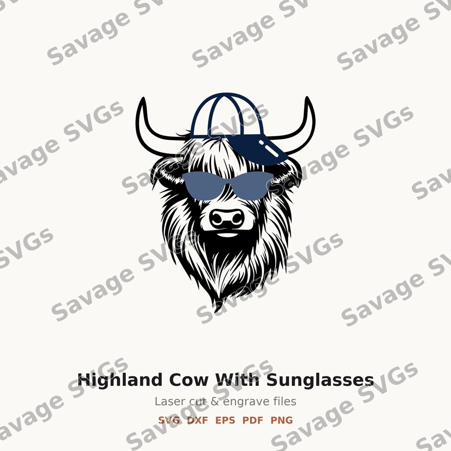 Highland Cow With Sunglasses