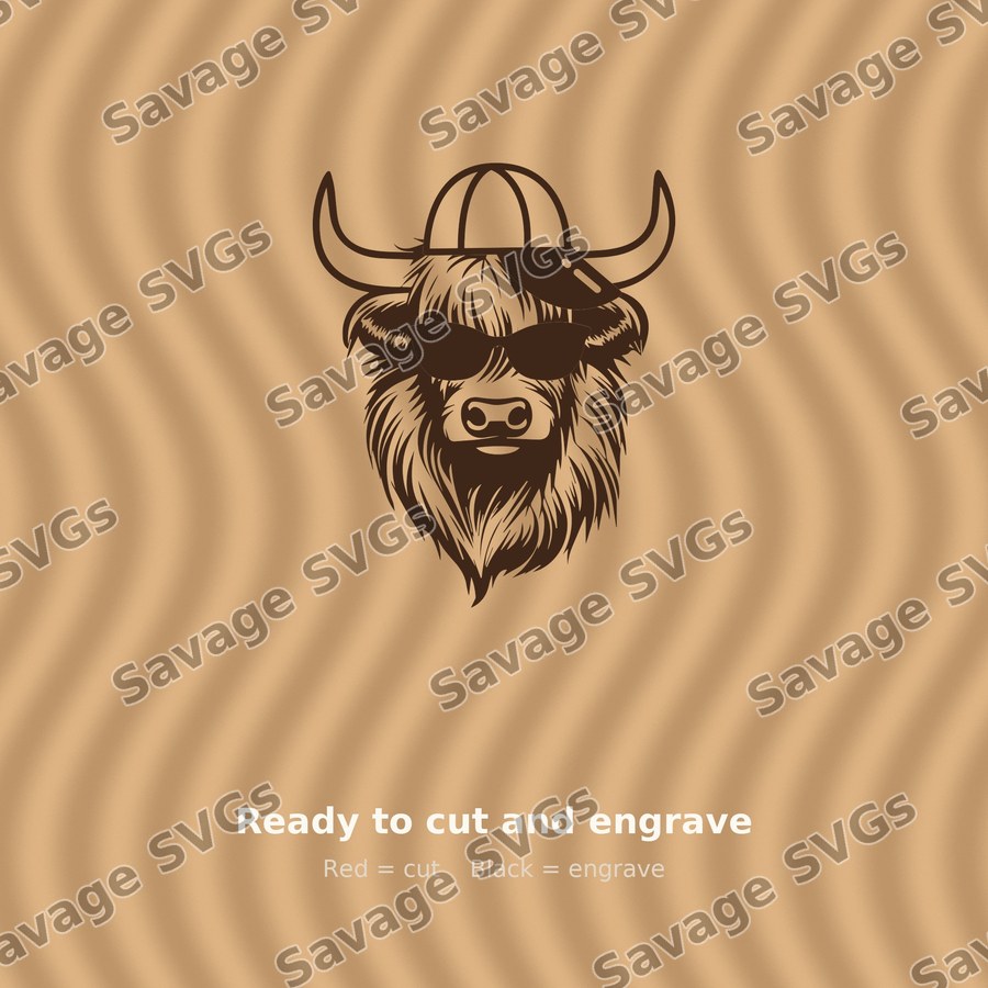 Highland Cow With Sunglasses