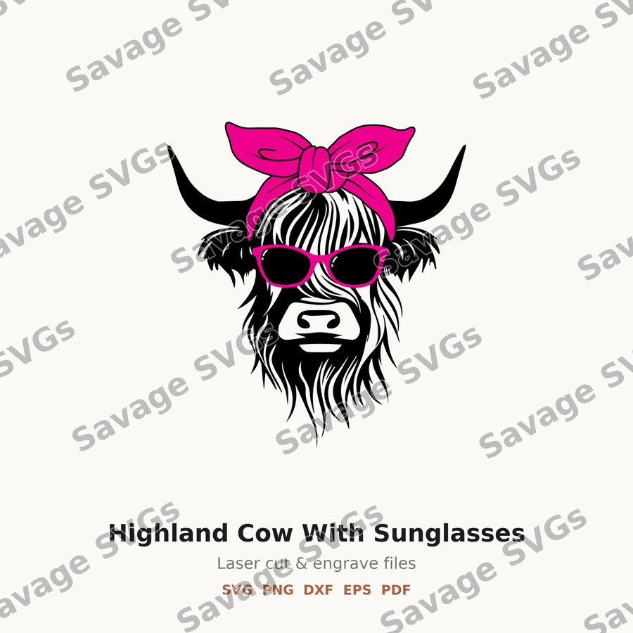 Highland Cow With Sunglasses